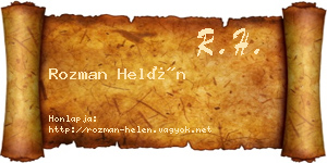 Rozman Helén névjegykártya