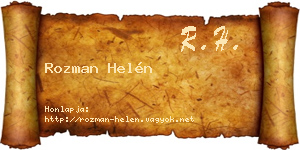 Rozman Helén névjegykártya